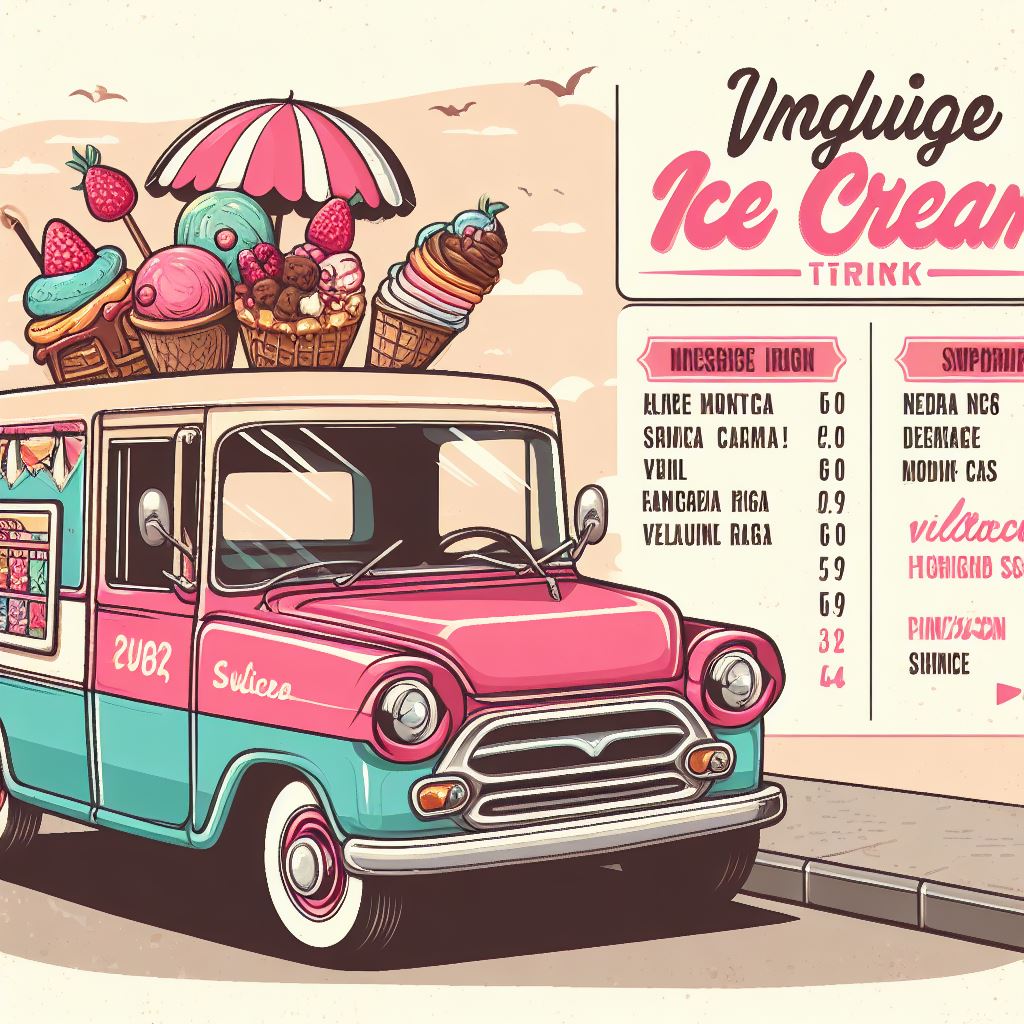 Indulge in Sweet Nostalgia: Vintage Ice Cream Truck Menu