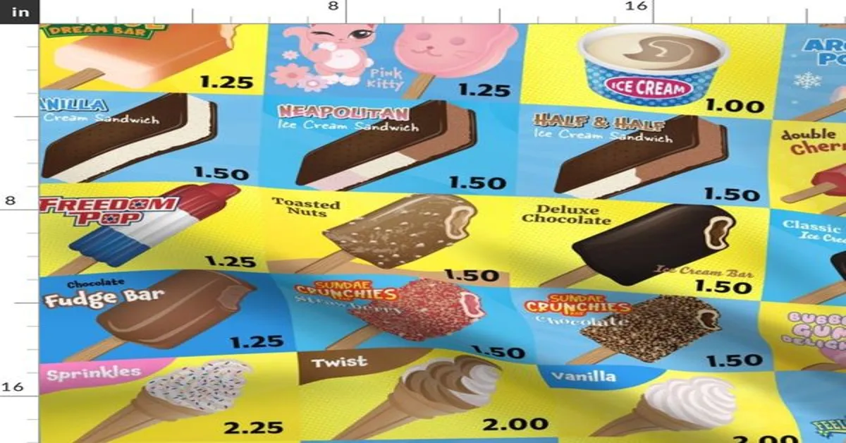 ice cream truck menu board