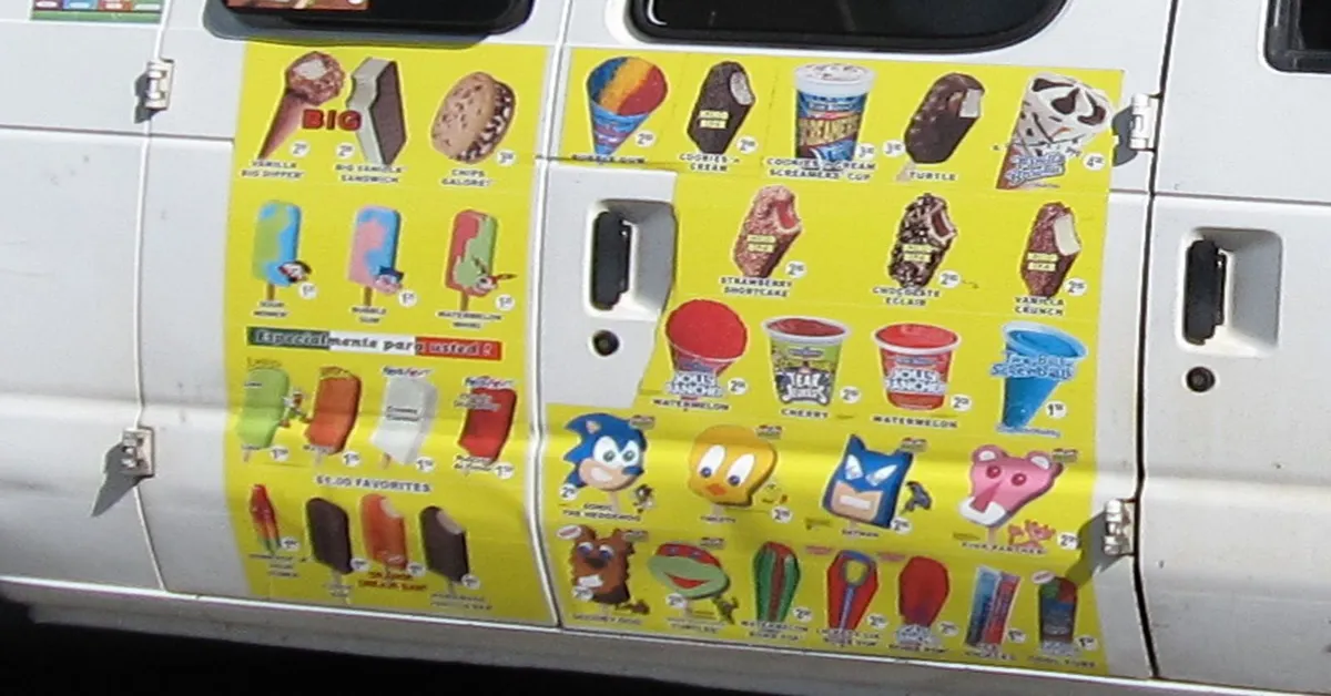 ice cream truck menu