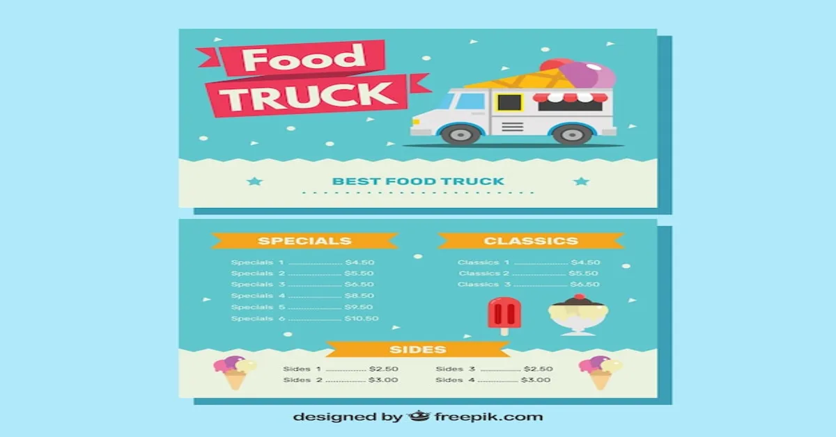 ice cream truck menu canada