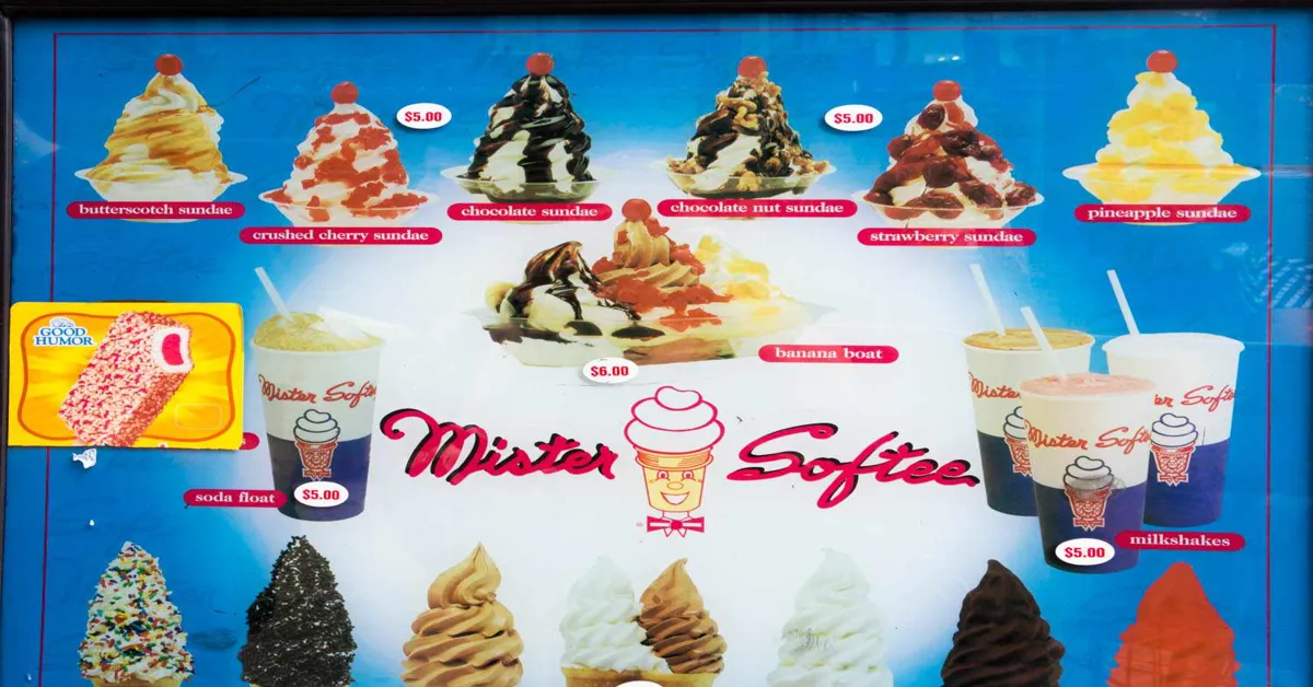 soft serve ice cream truck menu
